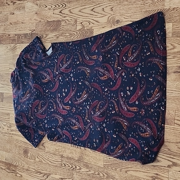 (XL) Papillon Paisley Print Cowl Neck Sweater Dress with Pockets Cozy Seasonal - Picture 7 of 7